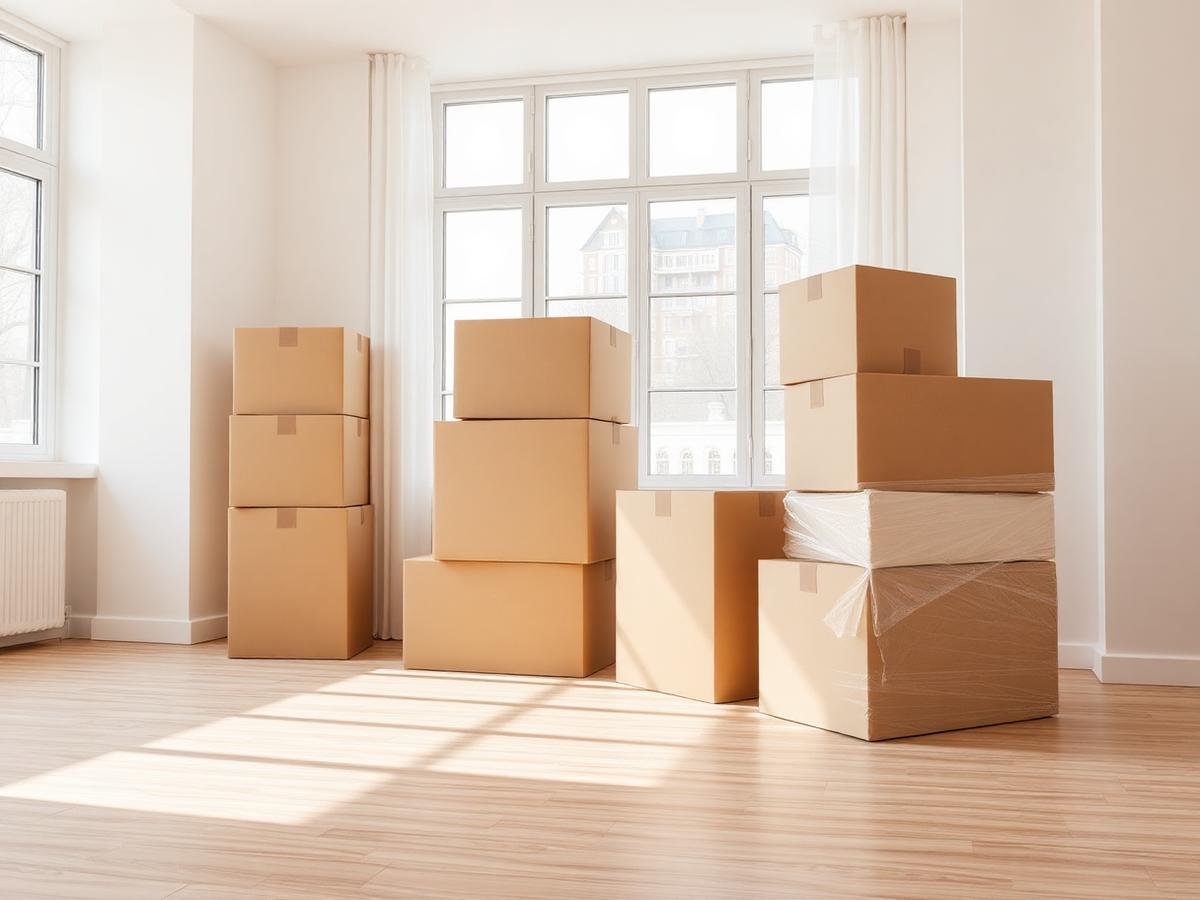 Cajas de mudanza preparadas en una vivienda luminosa (imagen de referencia)